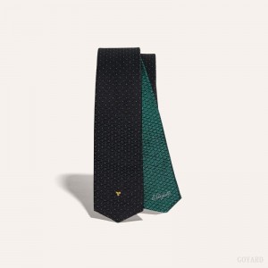 Corbatas Goyard Eldredge Bicolore tie Negras Verde | GY-XBR1193