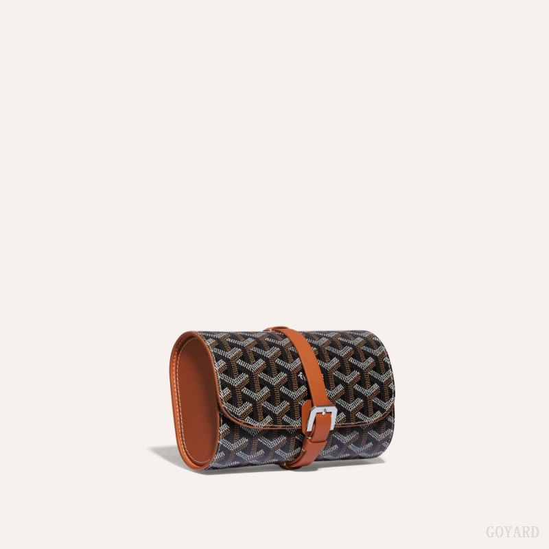 Accesorios Goyard DOUBLE TRAVEL WATCH CASE Negras Marrones | GY-PCU8363