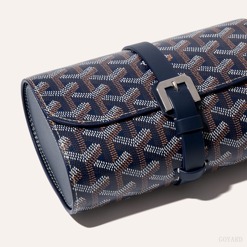 Accesorios Goyard DOUBLE TRAVEL WATCH CASE Azul Marino Azules | GY-FEF2031