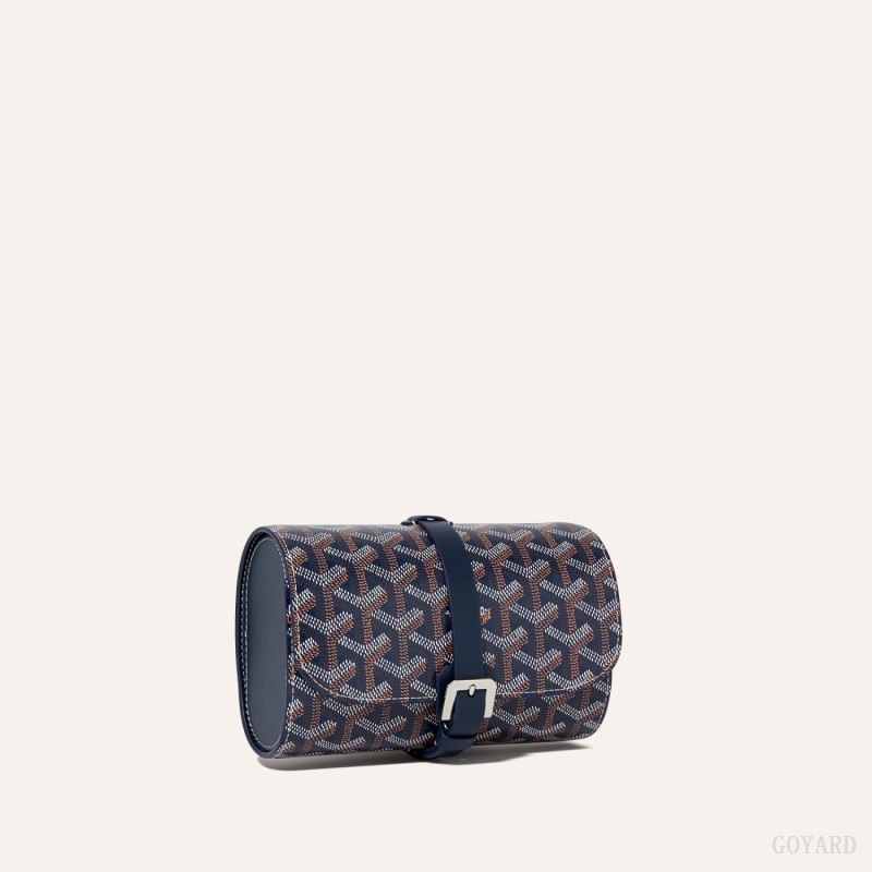 Accesorios Goyard DOUBLE TRAVEL WATCH CASE Azul Marino Azules | GY-FEF2031