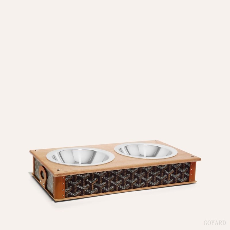 Accesorios Goyard EDMOND DOUBLE BOWL Negras Marrones | GY-GBB7770
