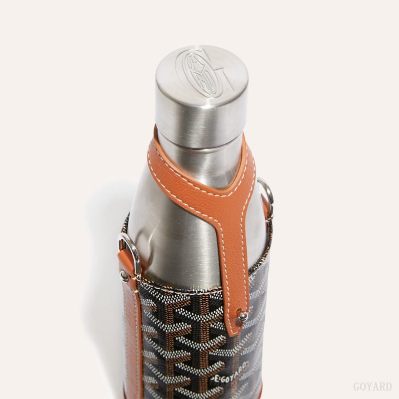 Accesorios Goyard Yonne MM Case & Flask Negras Marrones | GY-SOU2846