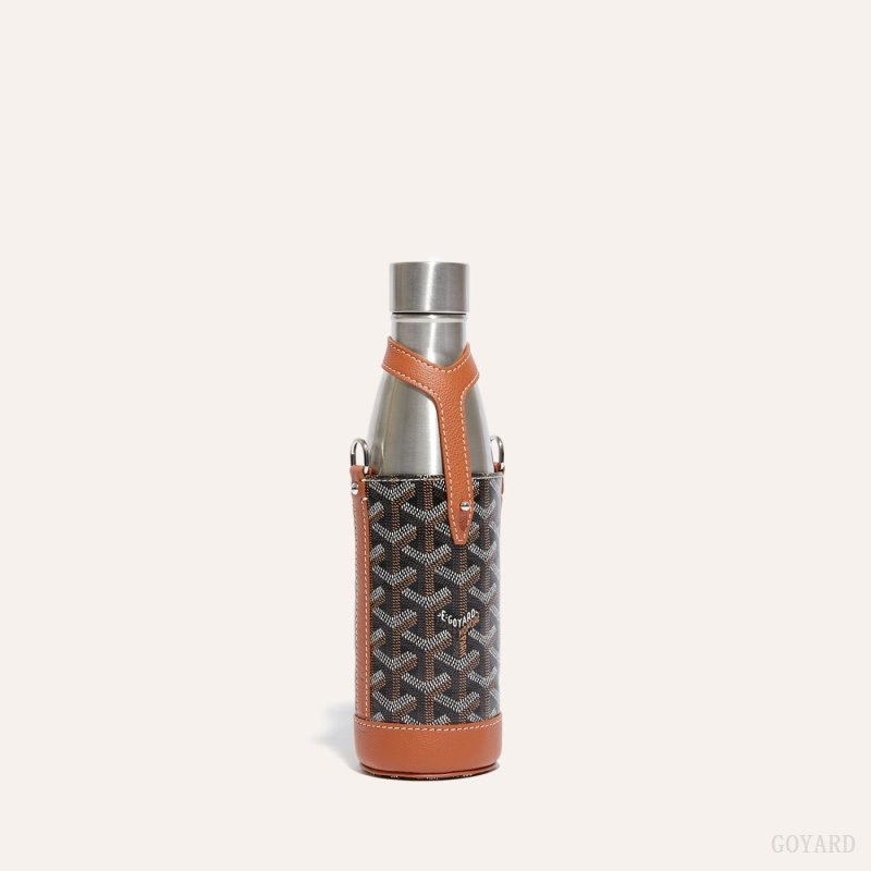 Accesorios Goyard Yonne MM Case & Flask Negras Marrones | GY-SOU2846