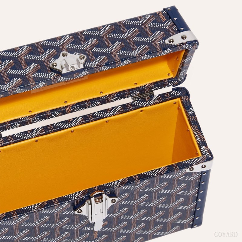 Bolsa De Hombro Goyard Cassette Trunk Bag Azul Marino Azules | GY-GDS9469