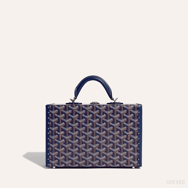 Bolsa De Hombro Goyard Grand Hôtel Trunk Bag Azul Marino Azules | GY-MOJ4966
