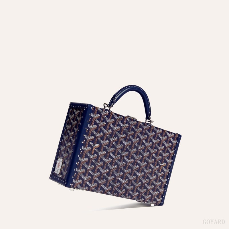 Bolsa De Hombro Goyard Grand Hôtel Trunk Bag Azul Marino Azules | GY-MOJ4966