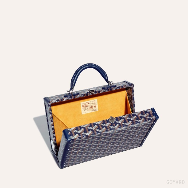 Bolsa De Hombro Goyard Grand Hôtel Trunk Bag Azul Marino Azules | GY-MOJ4966