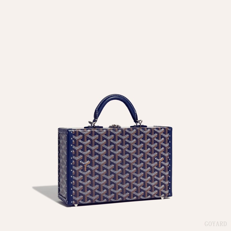 Bolsa De Hombro Goyard Grand Hôtel Trunk Bag Azul Marino Azules | GY-MOJ4966