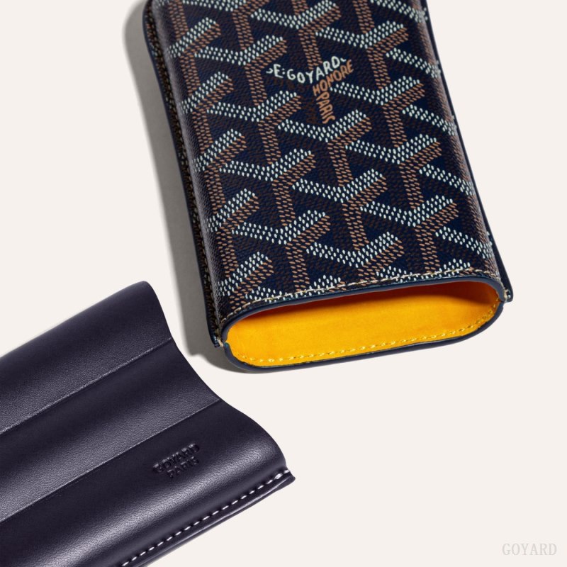 Bolsa Estuche Goyard CHURCHILL 3 CIGAR CASE Azul Marino Azules | GY-KFJ9983