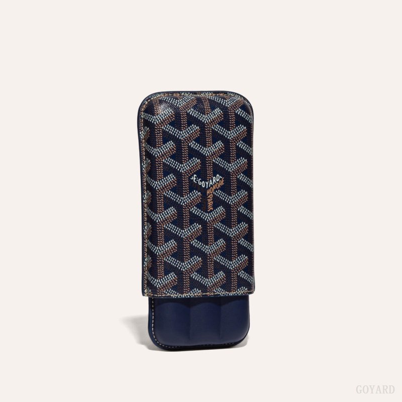 Bolsa Estuche Goyard CHURCHILL 3 CIGAR CASE Azul Marino Azules | GY-KFJ9983