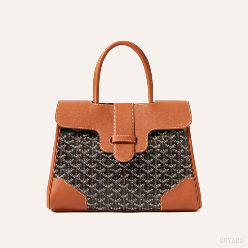 Bolsa de Mano Goyard Saïgon tote bag Negras Marrones | GY-UXF4985