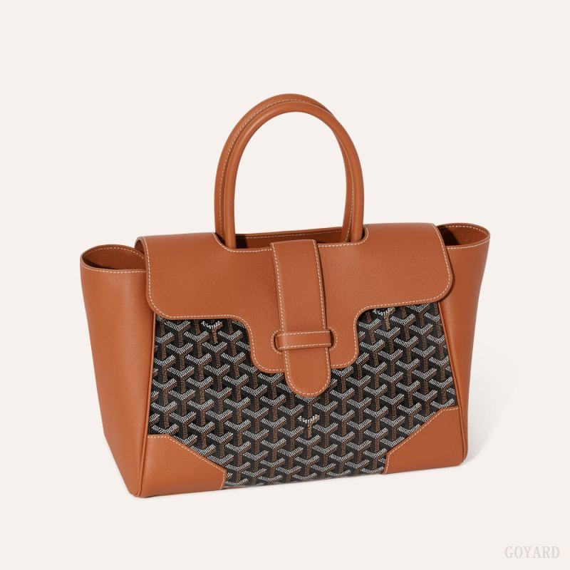 Bolsa de Mano Goyard Saïgon tote bag Negras Marrones | GY-UXF4985
