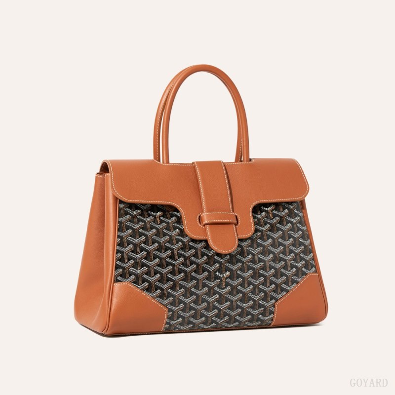 Bolsa de Mano Goyard Saïgon tote bag Negras Marrones | GY-UXF4985