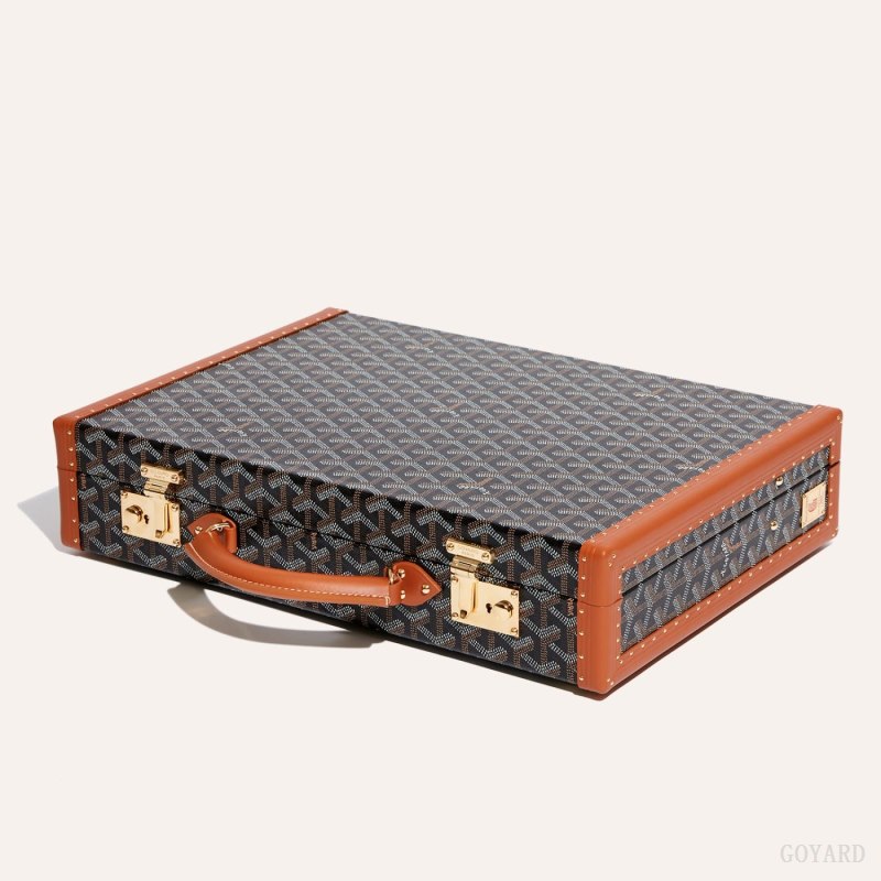 Bolso De Equipaje Goyard Manoir PM Document Case Negras Marrones | GY-JCK2734