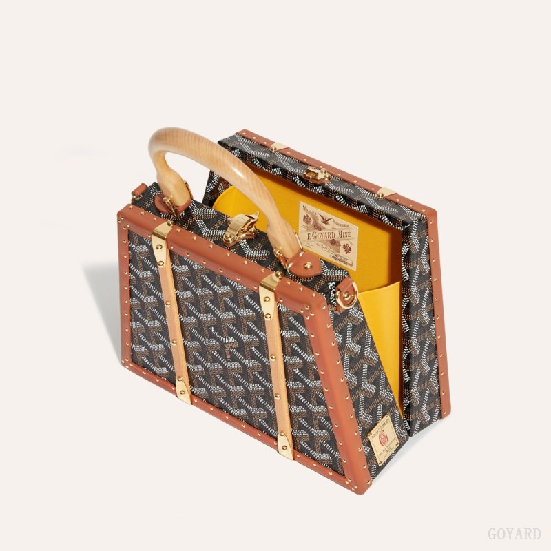 Bolsos Goyard Saïgon Mini Trunk Bag Negras Marrones | GY-EEH0525