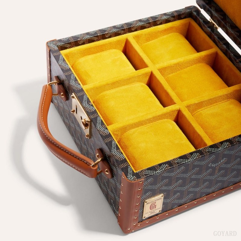 Boxes Goyard JOUX 6 WATCH CASE Negras Marrones | GY-VSC2060