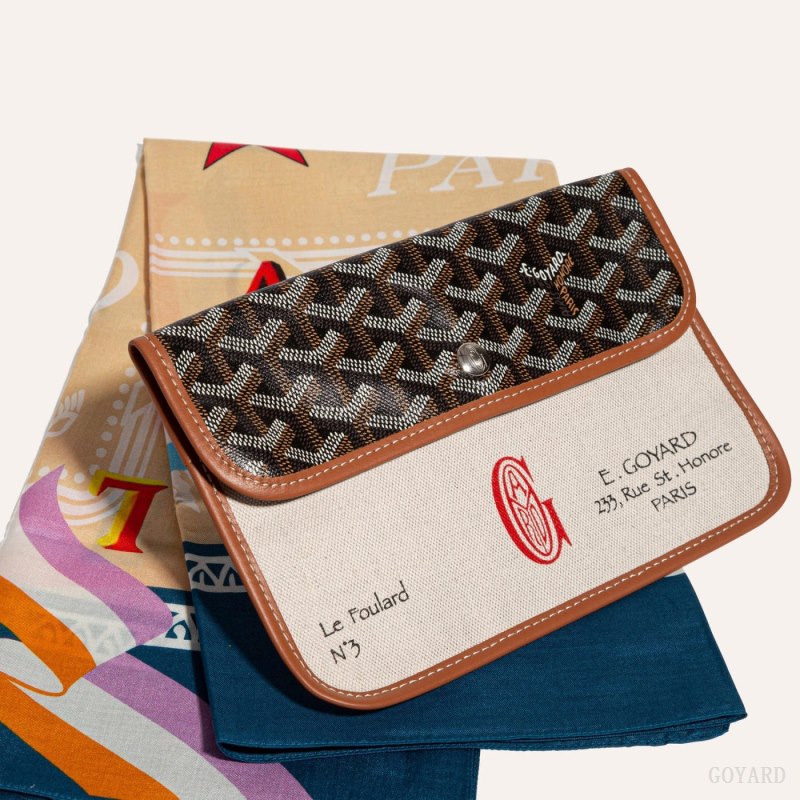 Bufandas Goyard SCARF N°3 Azul Marino Azules Beige | GY-UQF0810