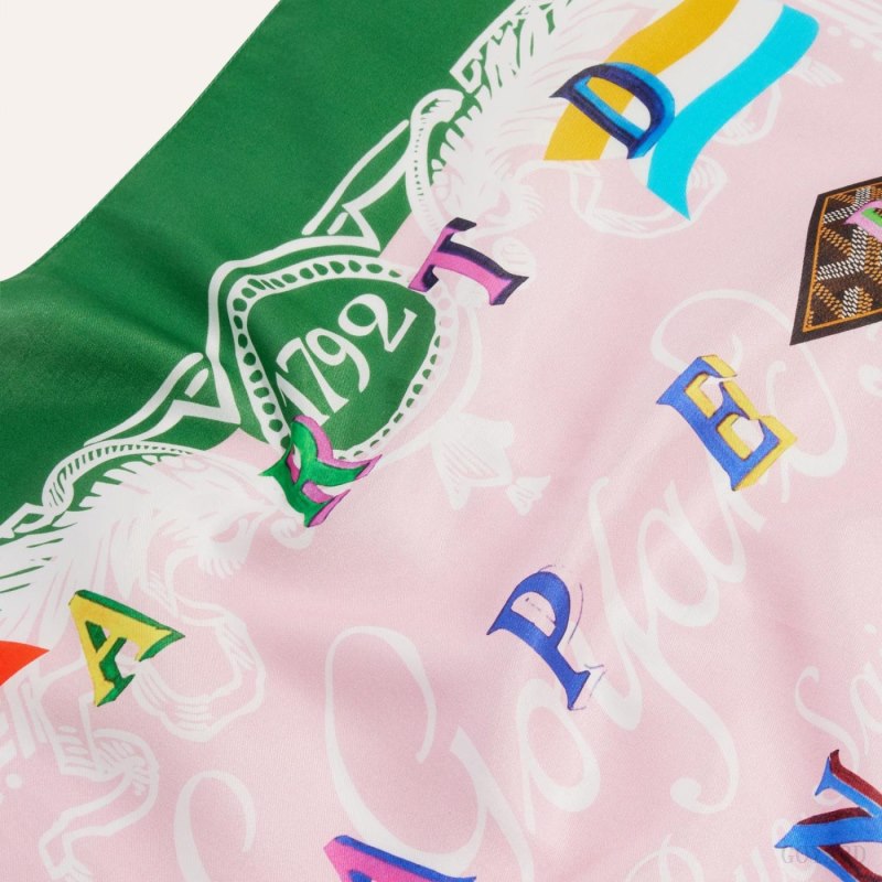 Bufandas Goyard SCARF N°3 Verde Rosas | GY-PVE6893
