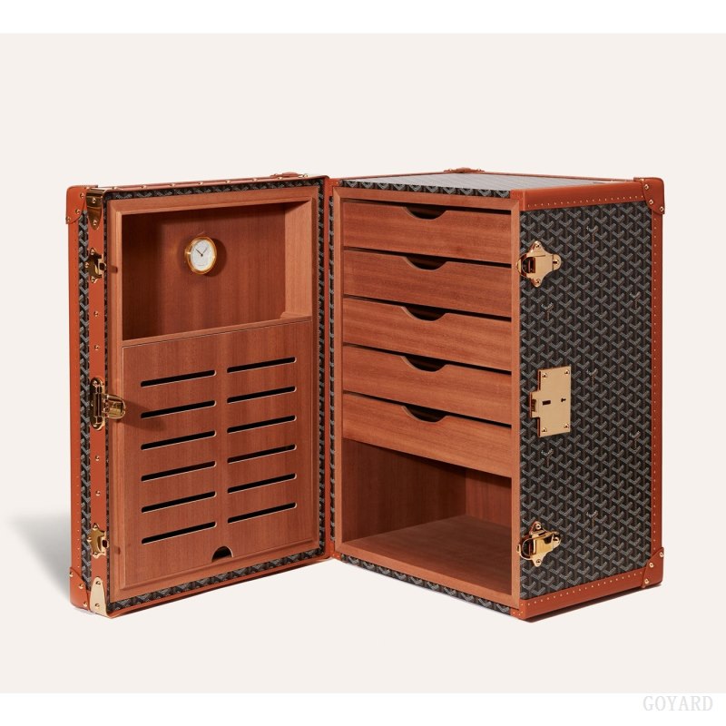 Maleta Goyard CIGARES TRUNK Negras Marrones | GY-BPG5059