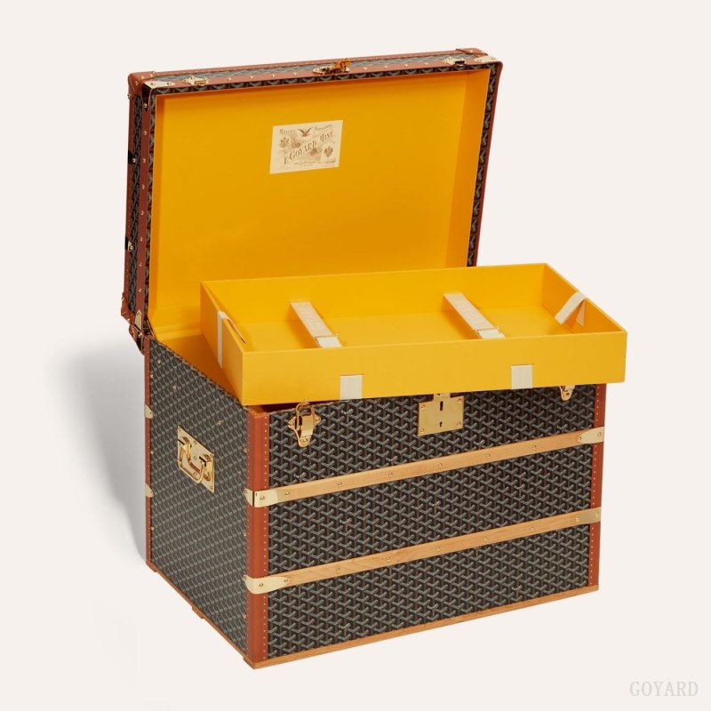Maleta Goyard COURRIER TRUNK Negras Marrones | GY-AUM4953